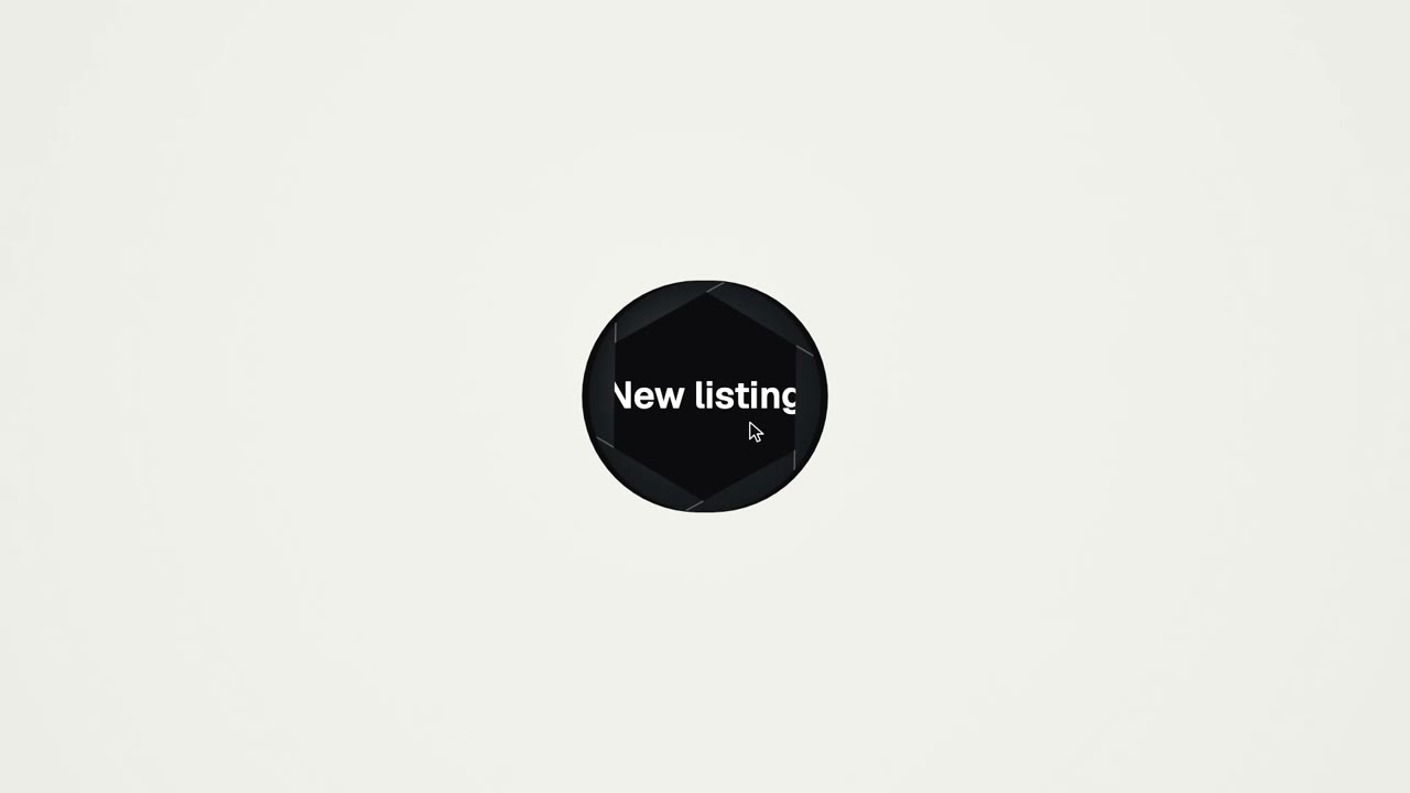 Six iris blades closing over the New listing button