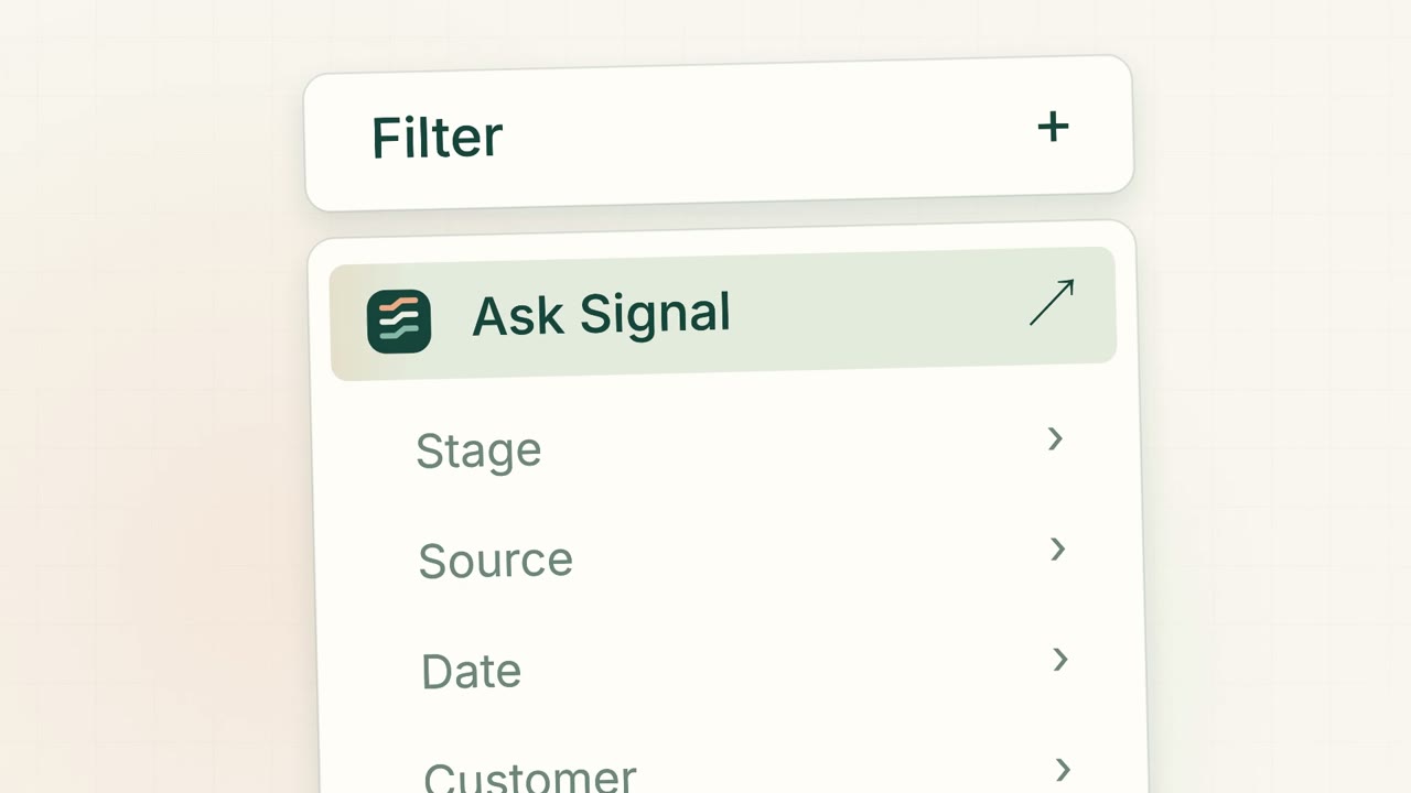 The filter menu with Ask Signal at the top