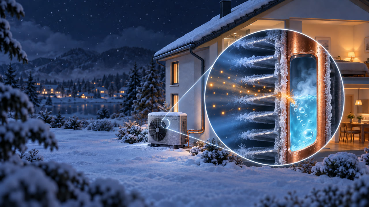 A panel from the illustrative heat pump lesson